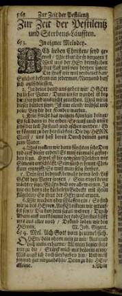 Zur Zeit der Pestilentz und Sterbens-Läufften.
