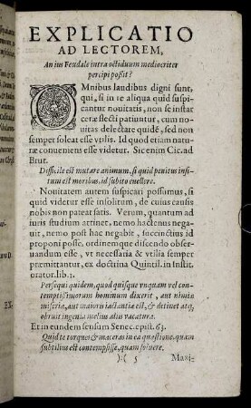 Explicatio Ad Lectorem.
