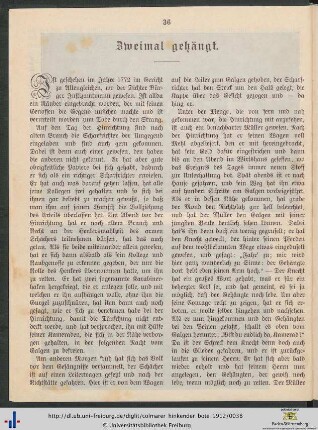 Zweimal gehängt.