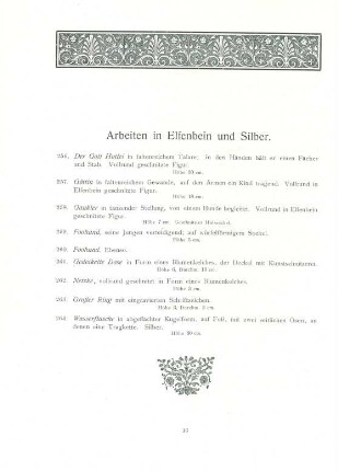Arbeiten in Elfenbein und Silber