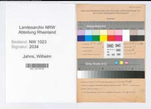 Entnazifizierung Wilhelm Jahns , geb. 31.12.1883 (Landessekretaer)