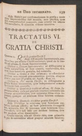 Tractatus VI. De Gratia Christi.