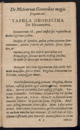 De Metrorum Generibus magis frequentatis.