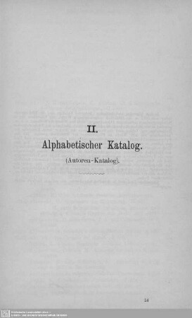 II. Alphabetischer Katalog (Autoren-Katalog)