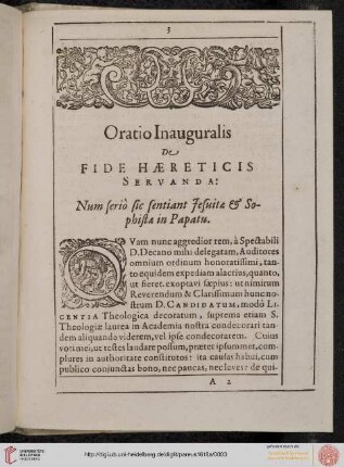 Oratio Inauguralis