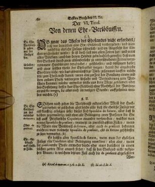 Der VI. Titul. Von denen Ehe-Verlöbnissen.