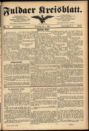 Erste Ausgabe vom Dienstag, den 01. Juli 1902.
