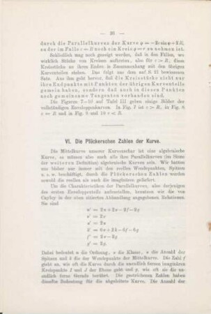VI. Die Plückerschen Zahlen der Kurve.
