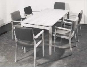 Wilkhahn Stuhl "454 B", "455 B" und Konferenztisch "529" von Herbert Hirche