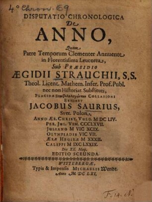Disputatio chronologica de Anno