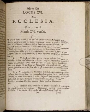 Locus XVI. De Ecclesia.