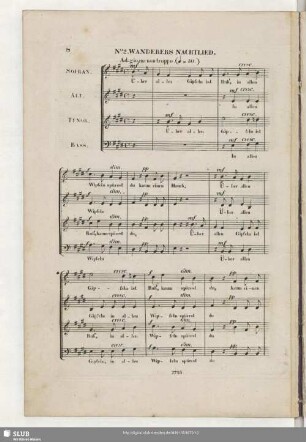 No. 2 Wanderers Nachtlied: Über allen Gipfeln ist Ruh'