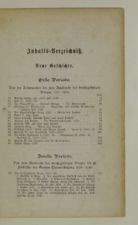 Inhalts-Verzeichniß. Neue Geschichte