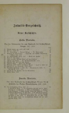 Inhalts-Verzeichniß. Neue Geschichte
