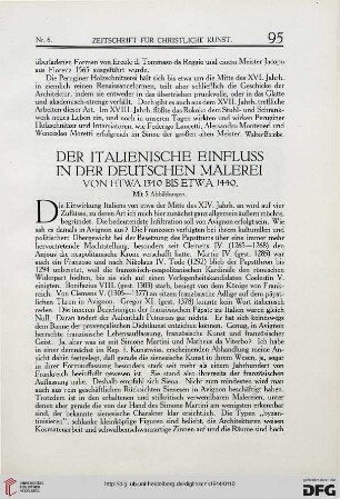 Der italienische Einfluss in der deutschen Malerei: von etwa 1340 bis etwa 1440