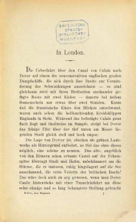 Aus England : Aphoristische Skizzen über Land und Leute von Bernard Ellis