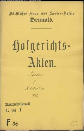 Färber, Joh., Bürgermeister gegen Niebeckers Erben - Schuldforderung