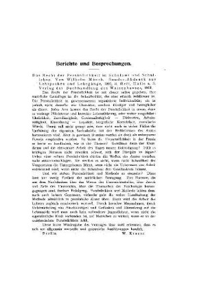 Berichte und Besprechungen