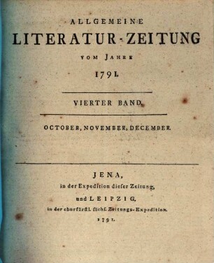 Allgemeine Literatur-Zeitung : ALZ ; auf das Jahr .... 1791,4, 1791, 4