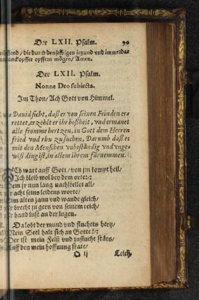 Der LXII. Psalm.