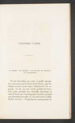 Trentième cahier. La foudre. - Les éclairs. - Les éclairs de [...]