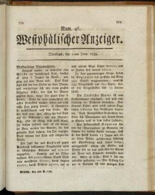 Num. 46. Dienstags, den 11ten Juny. 1799