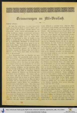 Erinnerungen an Alt-Breisach.