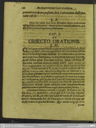 Cap. I. De Objecto Orationis