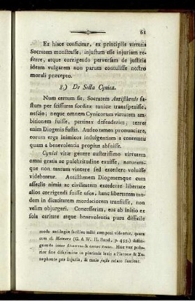 8.) De Secta Cynica