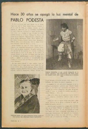 Hace 30 años se apagó la luz mental de Pablo Podesta
