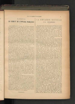 La Situation Nouvelle Au Maroc.