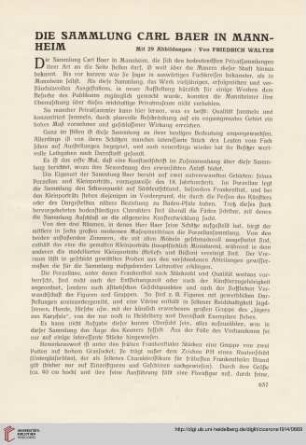 6: Die Sammlung Carl Baer in Mannheim