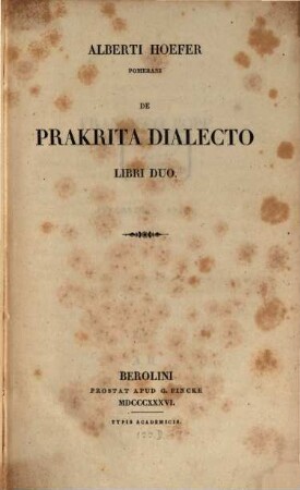 De Prakrita Dialecto : libri duo