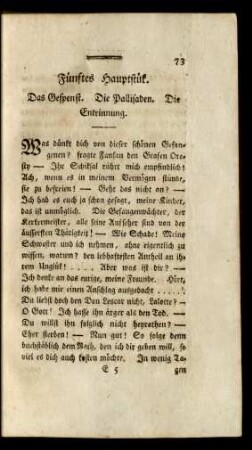 Fünftes Hauptstük. Das Gespenst. Die Pallisaden. Die Entrinnung