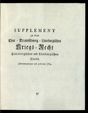 Supplement zu dem Chur-Braunschweig-Lüneburgischen ...