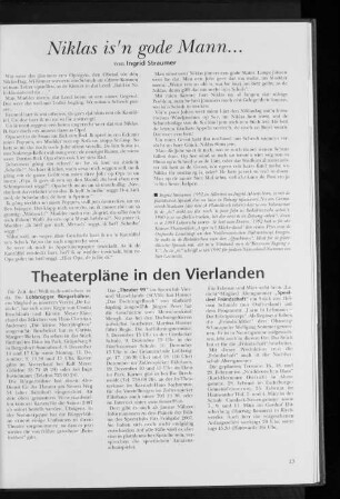 Theaterpläne in den Vierlanden