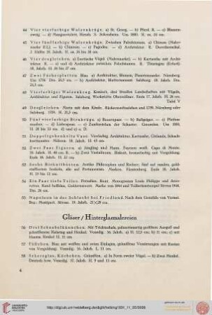 Gläser, Hinterglasmalereien (Nr. 56-63)
