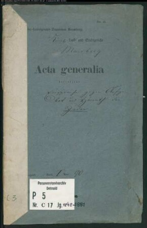 Generalakte betr. Einsprache gegen Aufgebot und Heirat in der Stadt Marsberg, Kreis Brilon (1848-1851)
