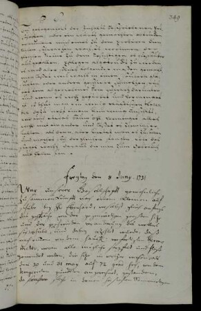 Freytag den 8 Juny. 1731