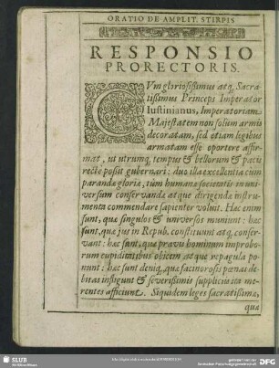 Responsio Prorectoris