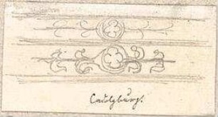 Hoffstadt, Friedrich; Mappe: Dachstühle, Ornamentik etc. - Ornament, Cadolzburg (Detail)
