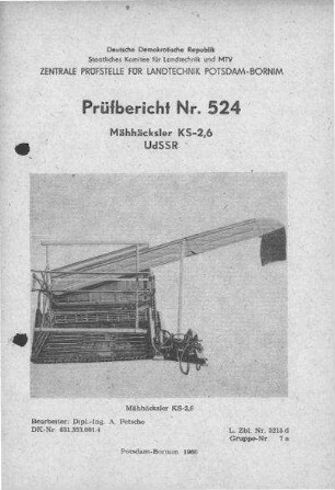 Mähhäcksler KS-2,6