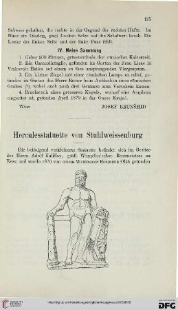 3: Herculesstatuette von Stuhlweissenburg