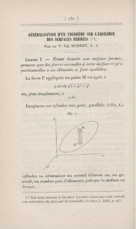 Généralisation d'un théorème sur l'équilibre des surfaces fermées.