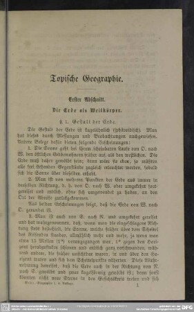Erster Abschnitt. Die Erde als Weltkörper