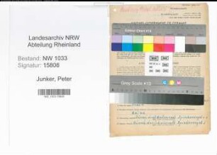 Entnazifizierung Peter Junker , geb. 24.06.1900 (Aufseher)
