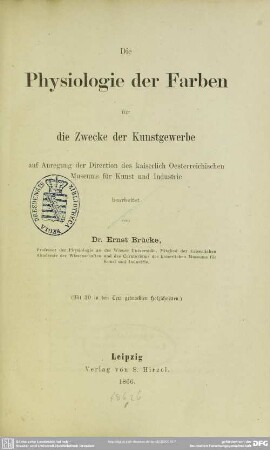 Die Physiologie der Farben für die Zwecke der Kunstgewerbe