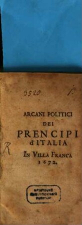 Arcani Politici Dei Prencipi d'Italia