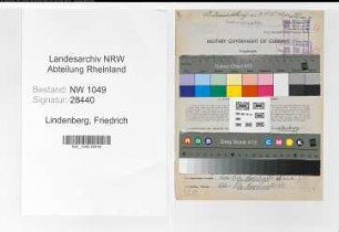 Entnazifizierung Friedrich Lindenberg , geb. 12.08.1891 (Arbeiter)