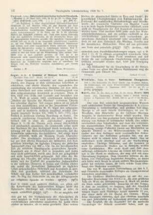 147-148 [Rezension] Segal, M. H., A Grammar of Mishnaic Hebrew